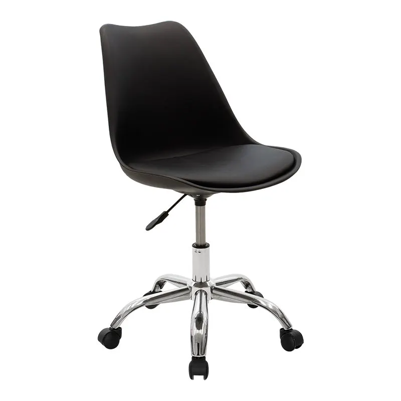 Scaun de birou Gaston II PP-PU, 48x57x80 cm - Negru