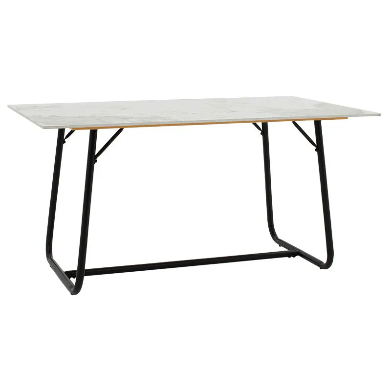 Masa Revello alba, neagra, 150x90x75 cm - Alb