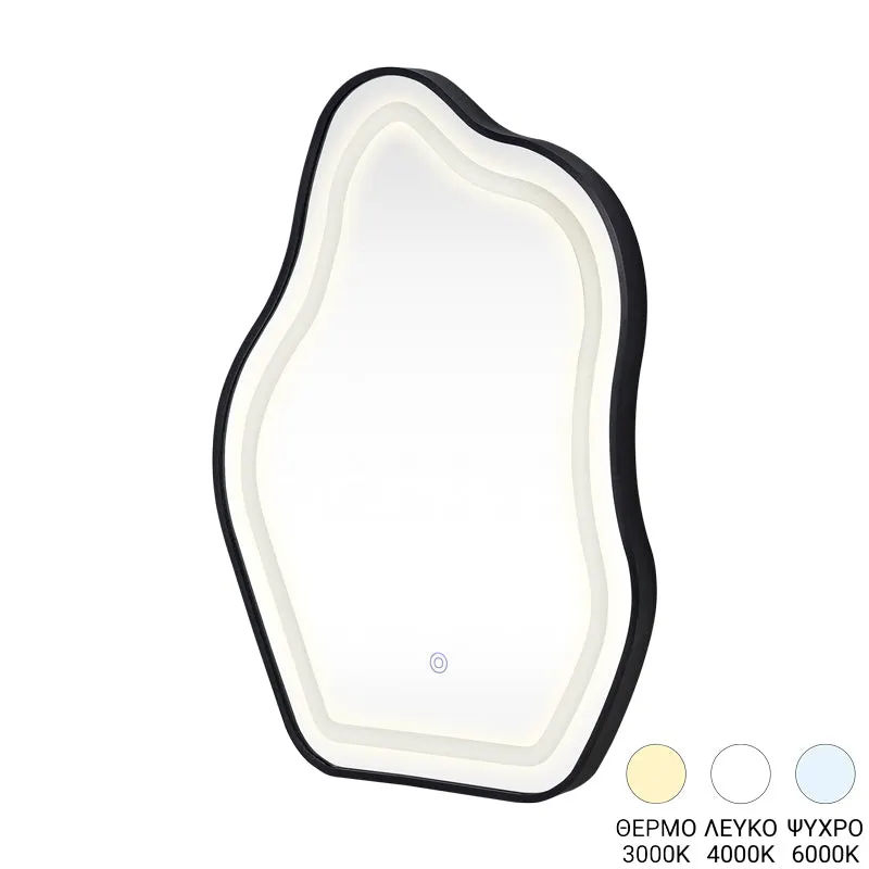 Oglinda decorativa Bloby, Negru - Auriu, 50x70 cm - Negru
