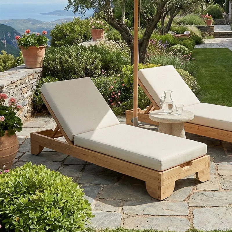 Șezlong Fendy, Natural - Nuc, 72x200x24 cm - Natural