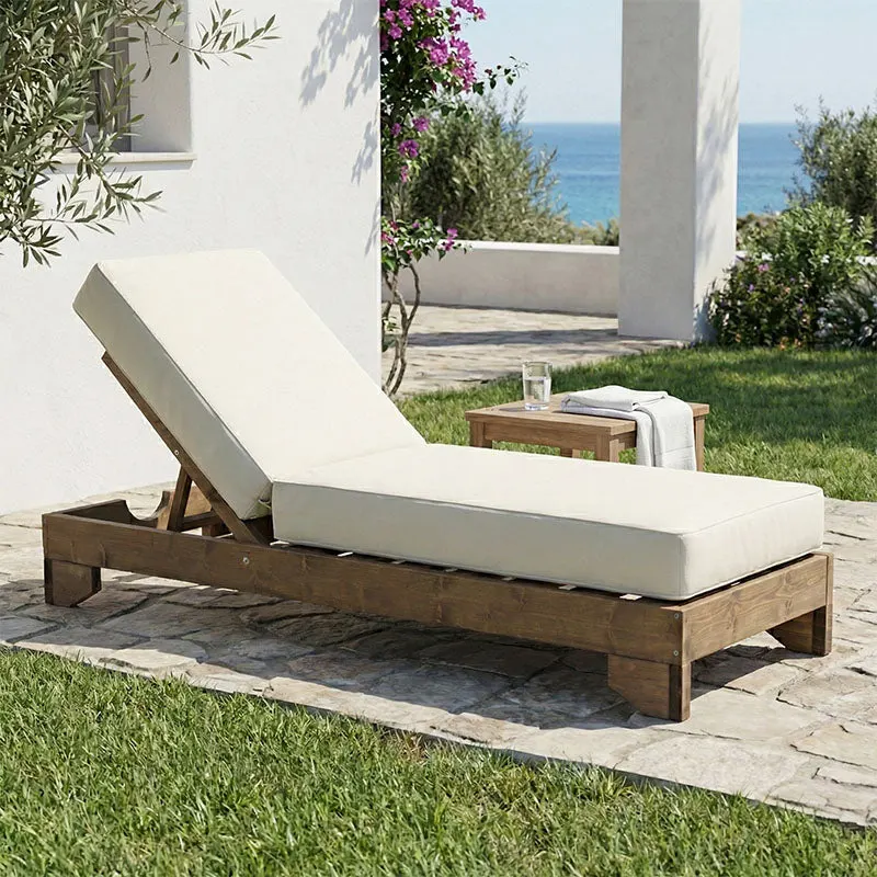 Șezlong Fendy, Natural - Nuc, 72x200x24 cm - Nuc