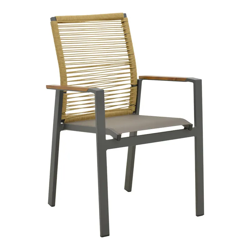 Scaun exterior Aegean, aluminiu si textil, 56x58x91 cm - Antracit