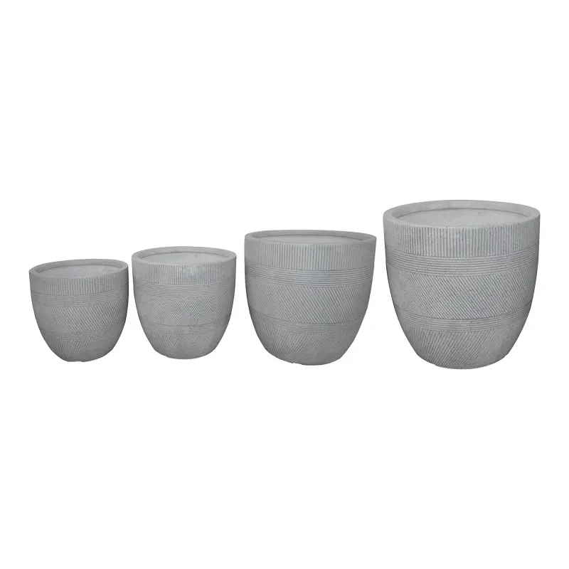Set ghivece Verveta, Ceramică, diverse, 4 piese, Gri, 45x45x44 cm - Gri