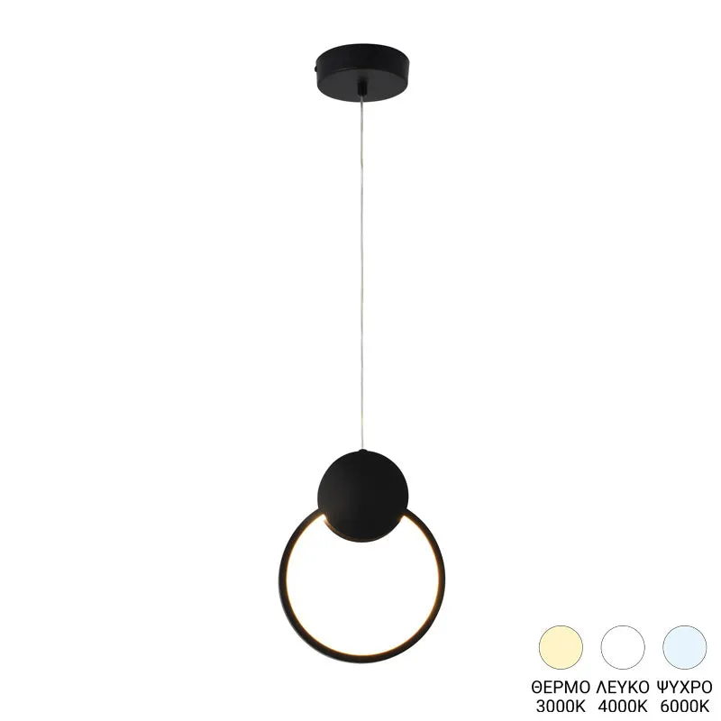 Lustră plafon LED cu iluminare eficientă Gardio, Metal, Negru, 20x25 cm - Negru