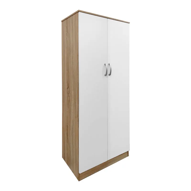 Dulap Athos cu 2 usi, 80x42x180 cm - Sonoma-Alb