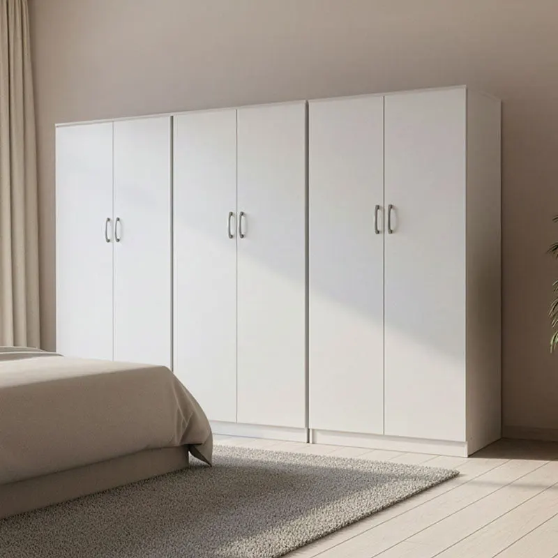 Dulap Athos II cu 6 usi, 240x42x180 cm - Alb