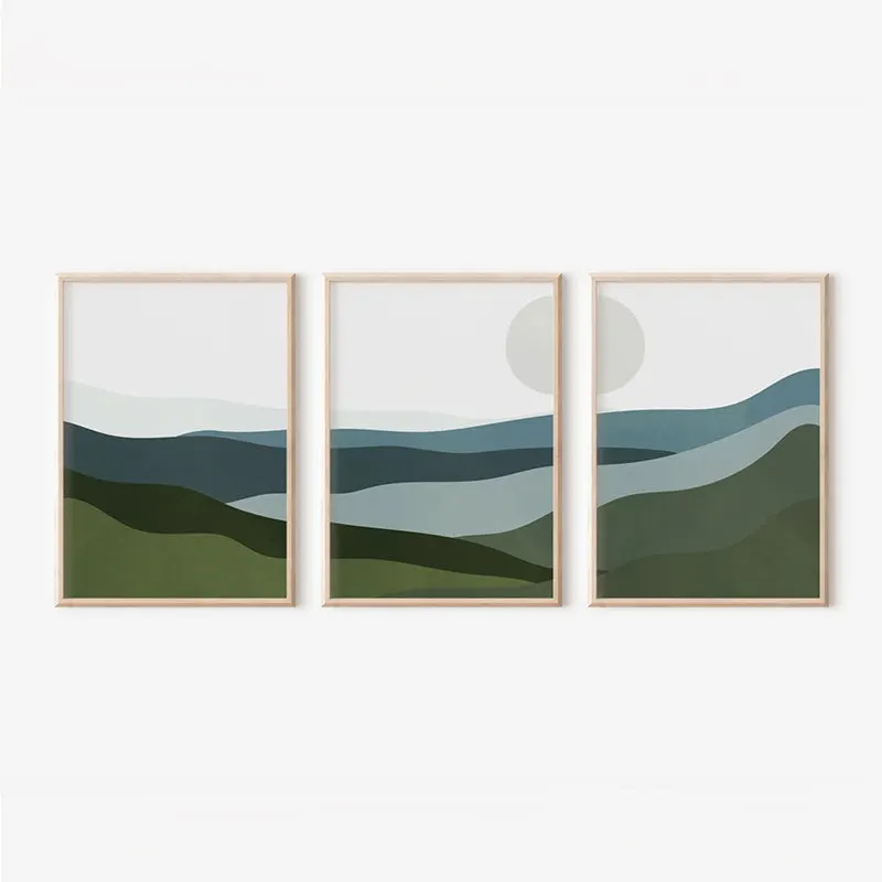 Tablou triptic Orbis, Cadru, Multicolor, 33x48 cm - Multicolor