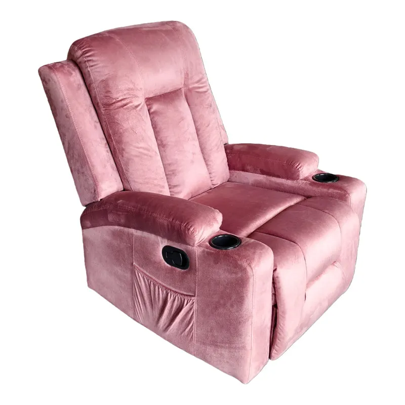Fotoliu cu functie de relaxare Gessel, catifea, roz prafuit, Roz, 80x90x98 cm - Roz