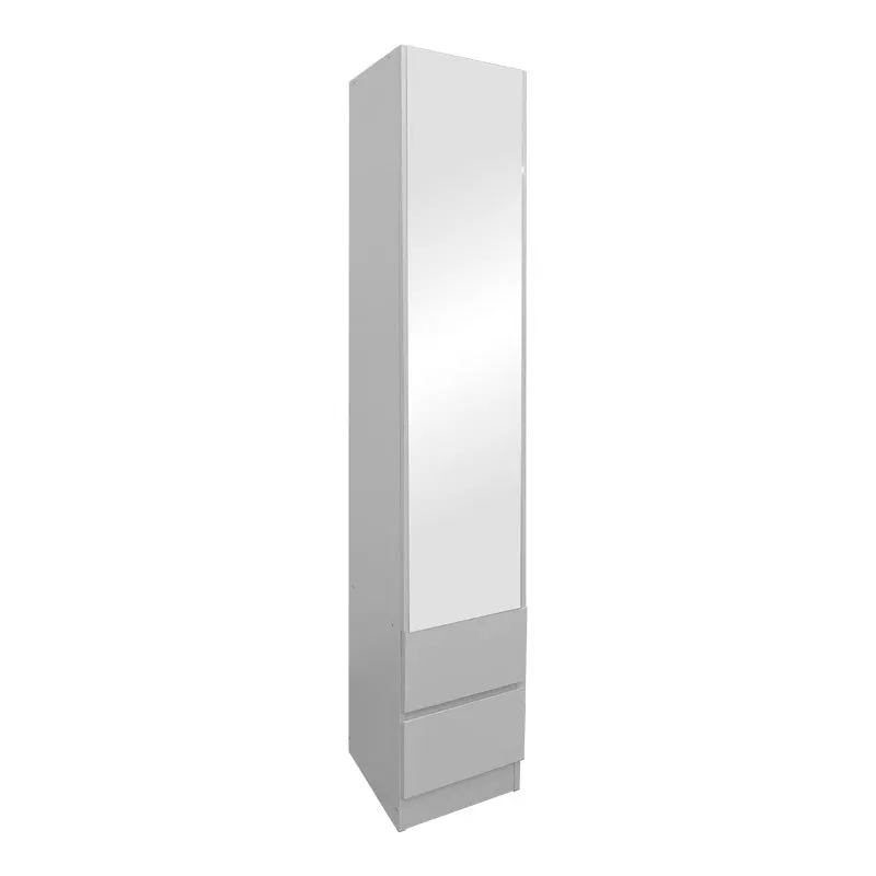 Dulap coloana cu oglinda Lostro, Alb, 29x30x164 cm - Alb