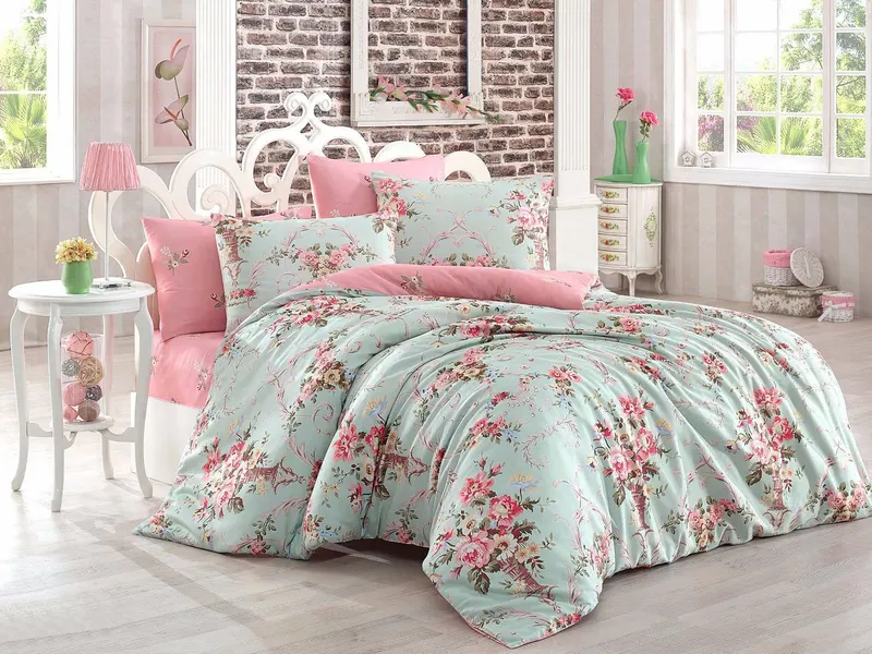 Set Lenjerie de pat double, 200 x 220 cm - Multicolor