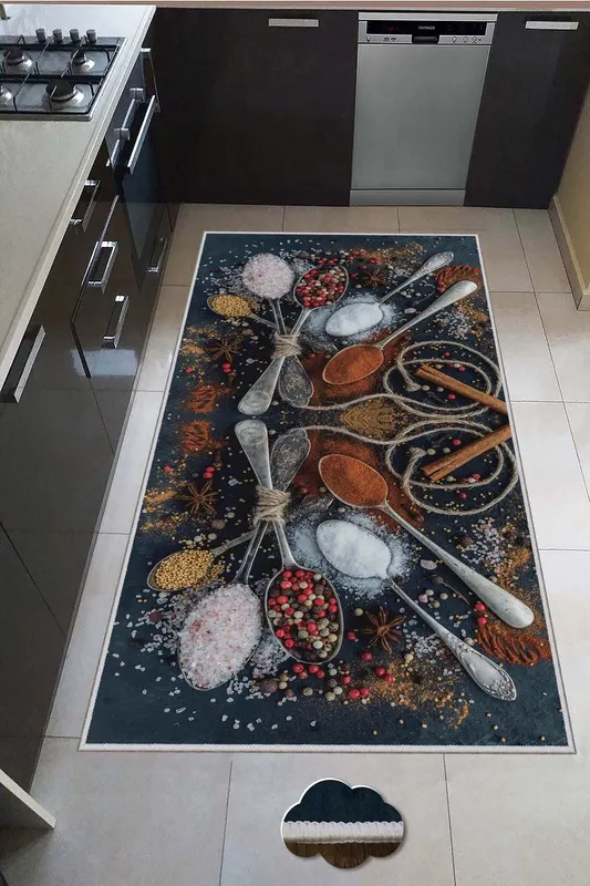 Covor de hol / bucatarie Condiment, Lavabil, Antiderapant, Multicolor (diverse dimensiuni) - arsiv3 / Multicolor