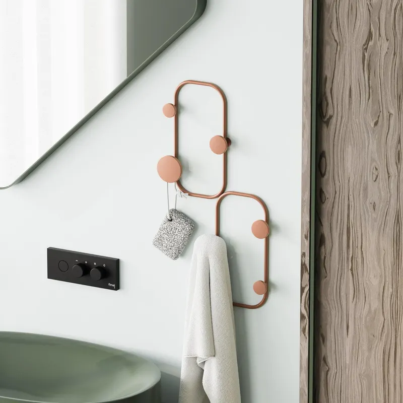 Cuier de hol metalic Metal Wall Hook Antonio 5, Cupru, 26x5 cm - Multicolor