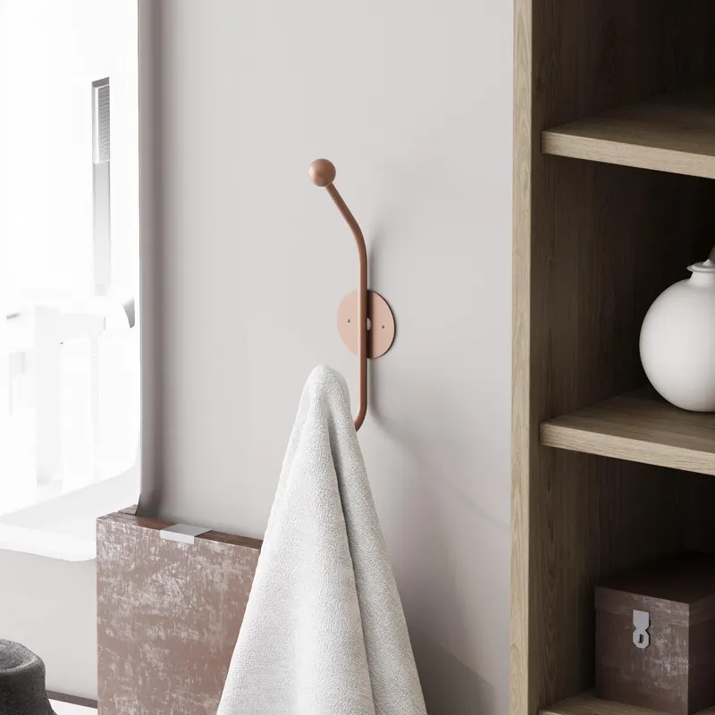 Cuier de hol metalic Metal Wall Hook Antonio 8, Cupru, 6x9 cm - Multicolor