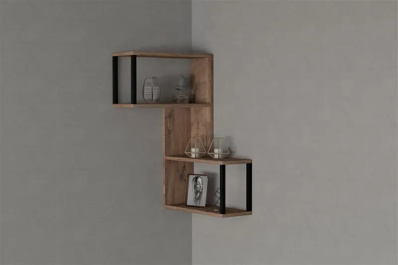 Raft de perete Colt Lecco, 4 Rafturi Stejar, 84 x 52 x 20 cm - Stejar