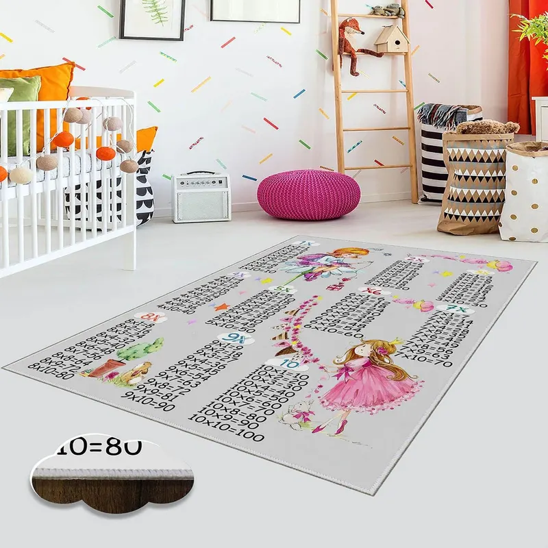 Covor de Copii Tabla Inmulturi, Multicolor, 80x120 cm - Multicolor / 80 x 120