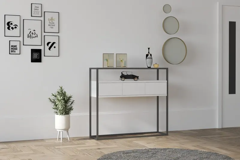Consola Guarda - White, Alb, 100x29x90 cm - Alb