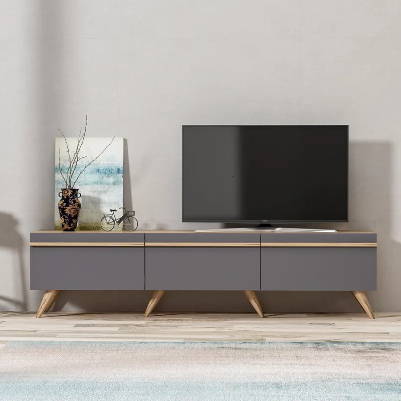 COMODA TV Amsterdam - Anthracite, Gri, 180x42x35 cm - Gri