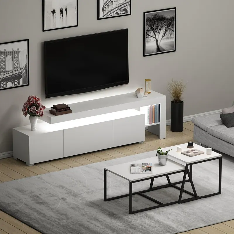 Set Mobila Sufragerie Beliz - White, Alb, 192x53x37 cm - Alb