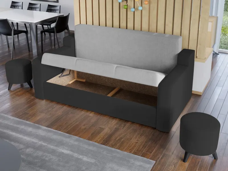 Canapea Mexic Gri Deschis / Gri Antracit — imaginea 3
