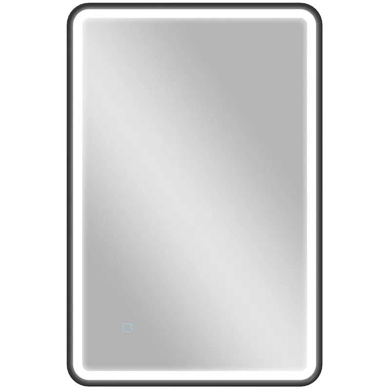 HOMCOM Oglindă de baie LED 90 x 60 cm, lumini, 3 culori, reglabilă, funcție memorie, orizontală și verticală, negru