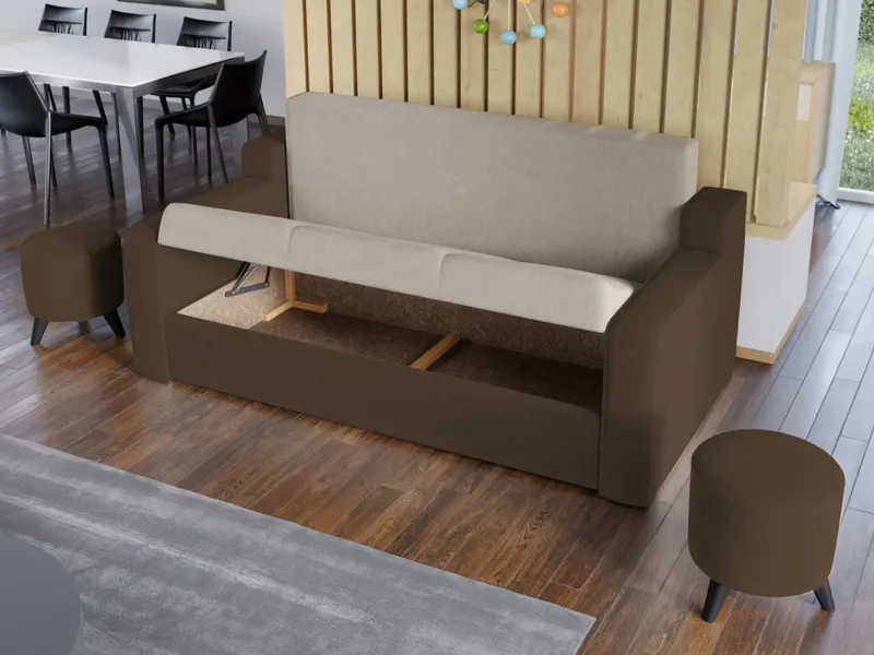 Canapea Mexic Crem / Maro — imaginea 3