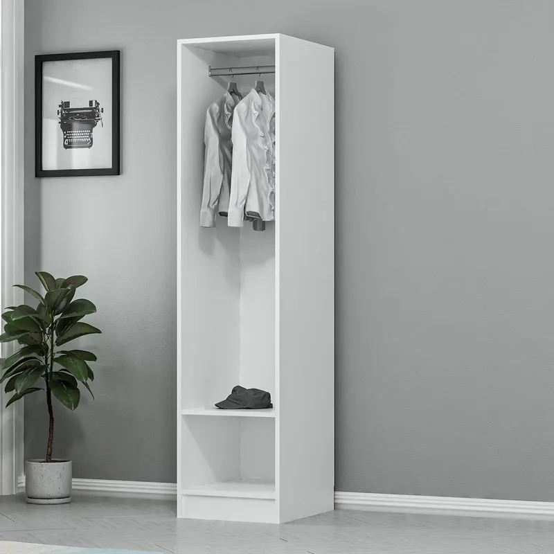 Cuier cu Pantofar Kale 190, Alb, 45x190x52 cm - Alb