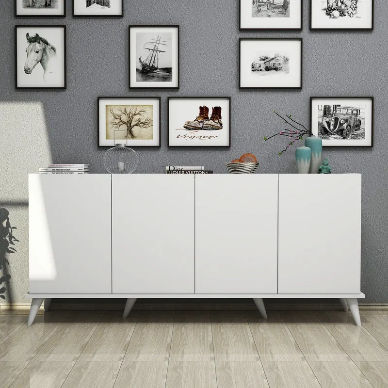 Consolă Elegante Console, Nuc, 180x81x45 cm - Alb