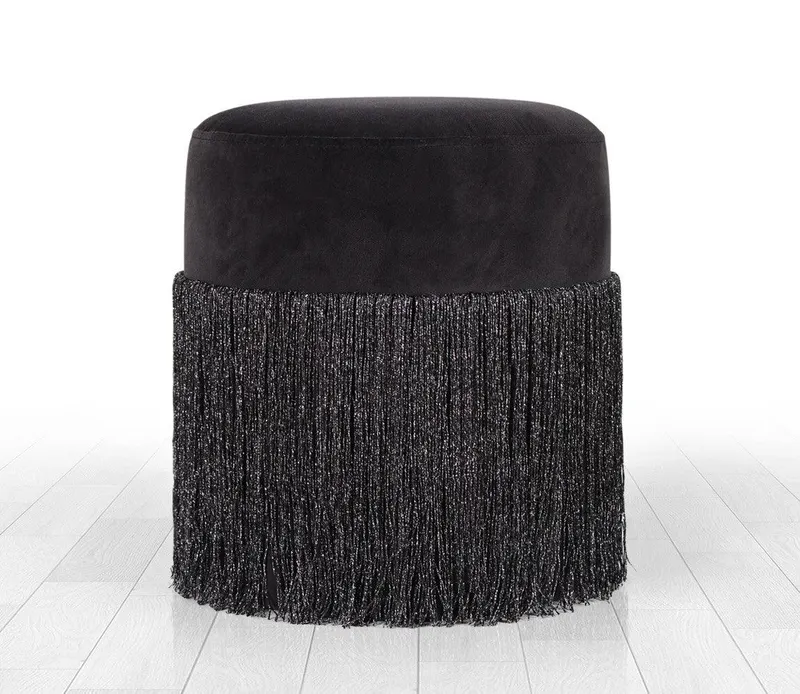 Puf, Gri, 45x40x45 cm - Negru