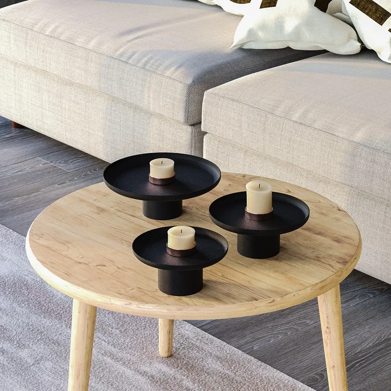 Set Suporturi metalice Nisiros pentru Lumanari / Bijuterii / Alimente - Negru
