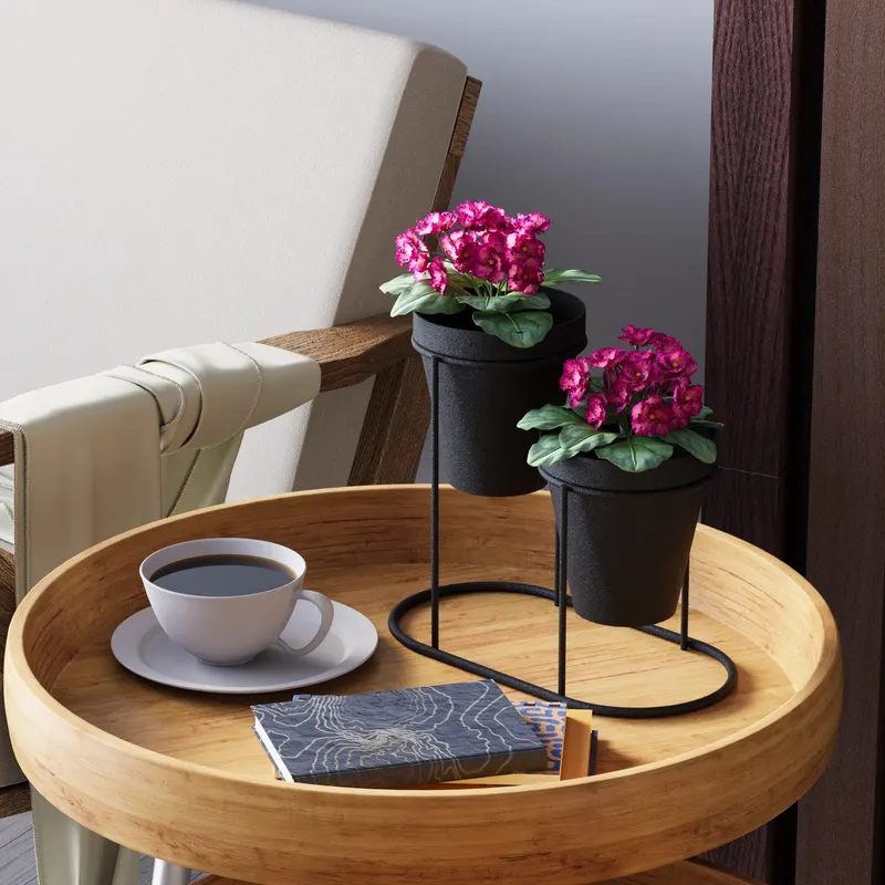 Accesoriu metalic decorativ Decorative Metal Accessory Modern 1, Negru, 9 cm - Negru