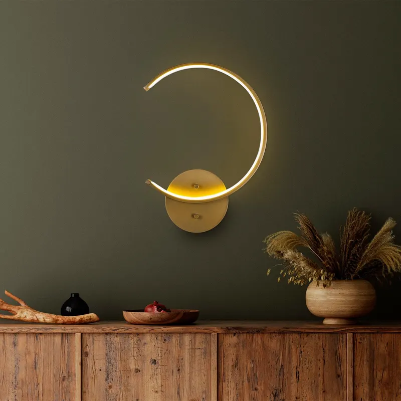 Aplica de perete Moon Circle 13328, Negru - Auriu