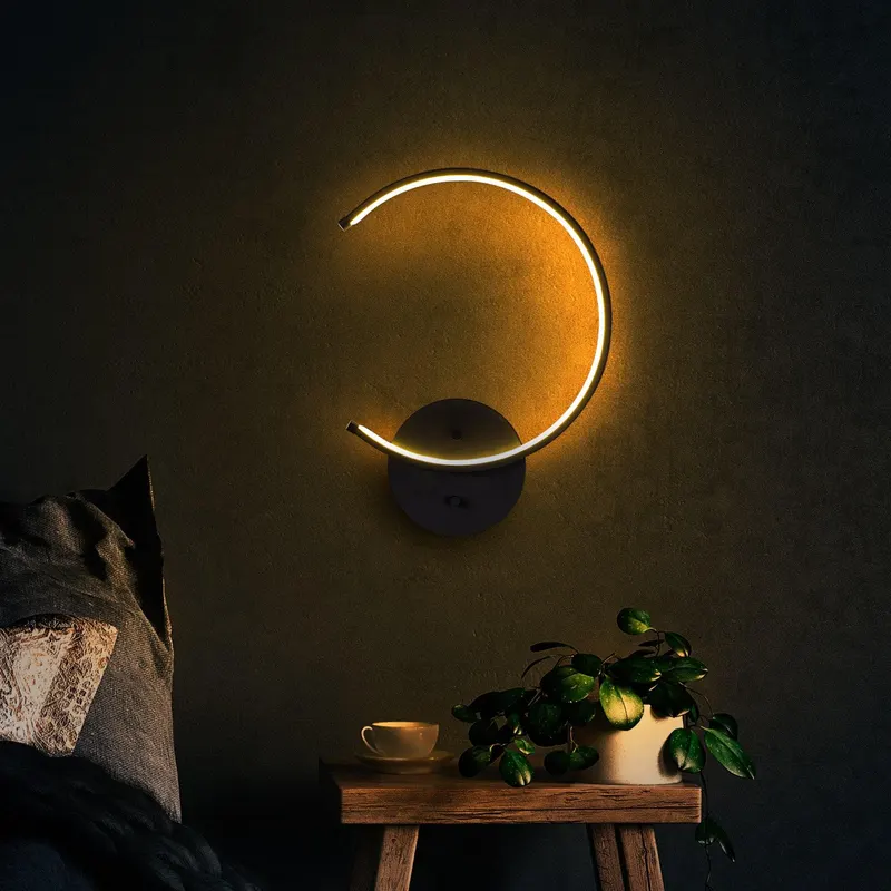 Aplica de perete Moon Circle 13328, Negru - Negru