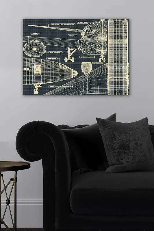 Tablou Canvas Avion, Multicolor, 70 x 50 cm - Multicolor