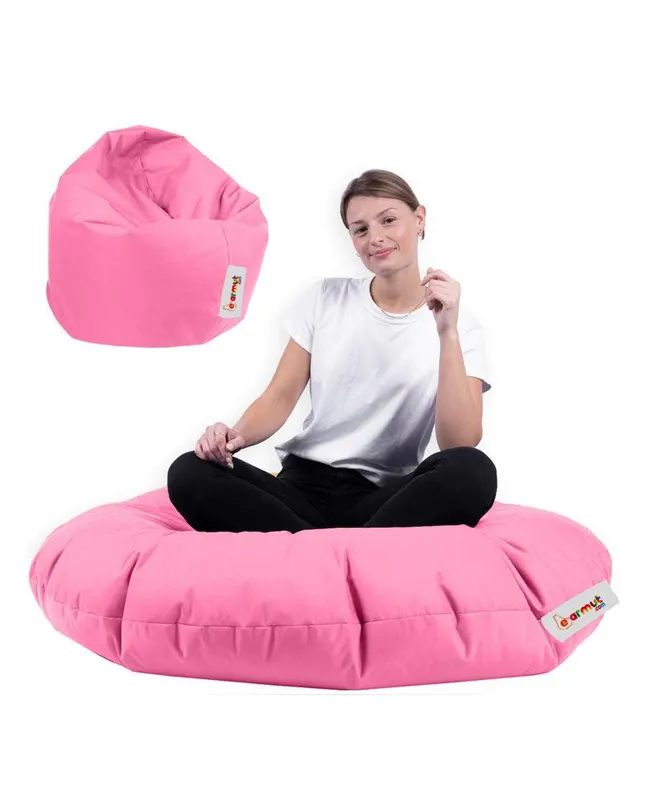 Fotoliu puf, Bean Bag, Ferndale, 100 cm, impermeabil, 100 x 100 x 20 cm - Roz