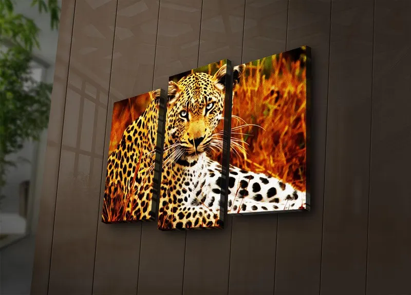 Tablou Canvas cu Led 3PATİACT, Multicolor, 66x45 cm - Multicolor