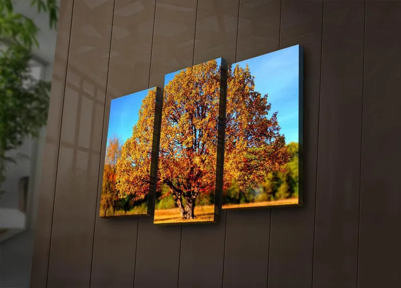 Tablou Canvas cu Led 3PATİACT, Multicolor, 66x45 cm - Multicolor