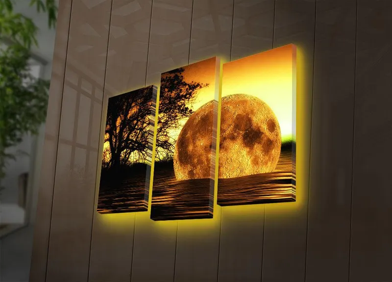 Tablou Canvas cu Led Meteor, Multicolor, 66 x 45 cm - Multicolor