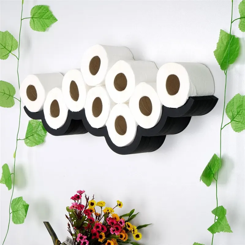 Suport pentru hârtie igienică WC018, Negru, 16x9x62 cm - Negru