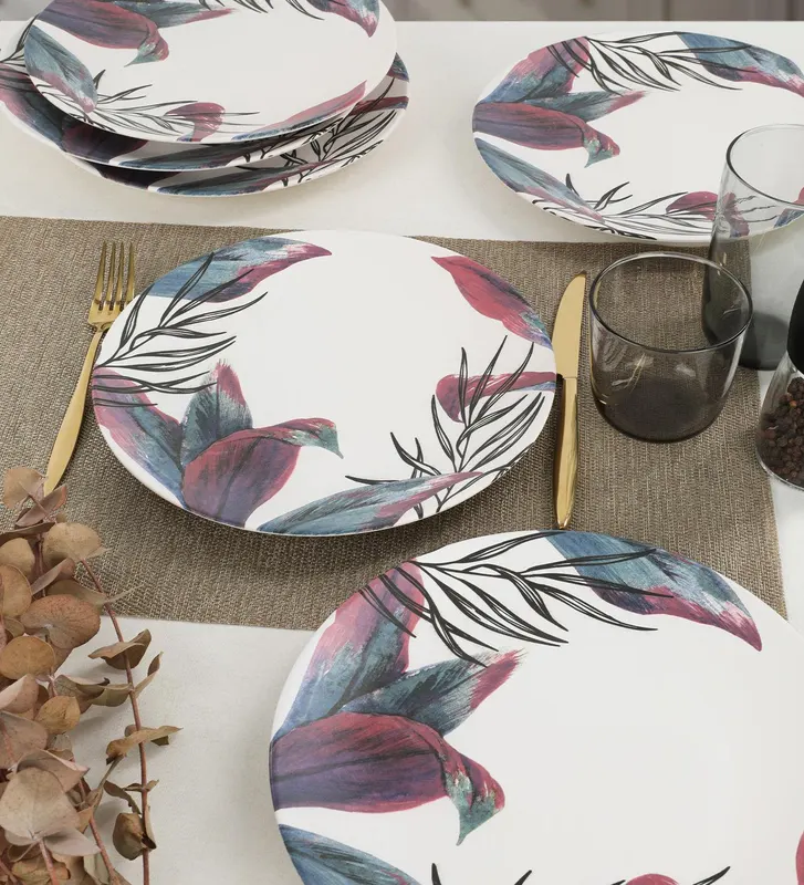 Set 6 Farfurii Paradisio, Ceramica, Multicolor, 25 cm - Multicolor