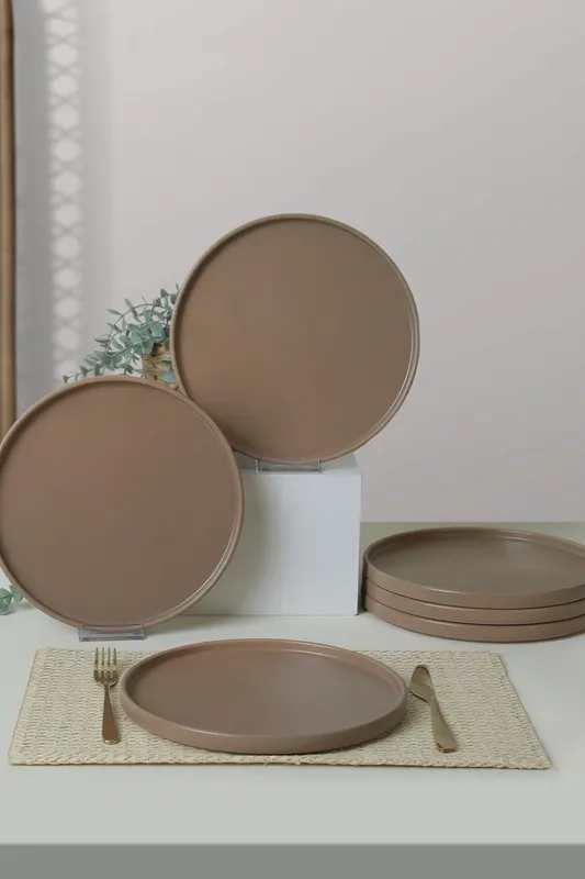 Set farfurii, Taupe Mat, 27 cm - Multicolor