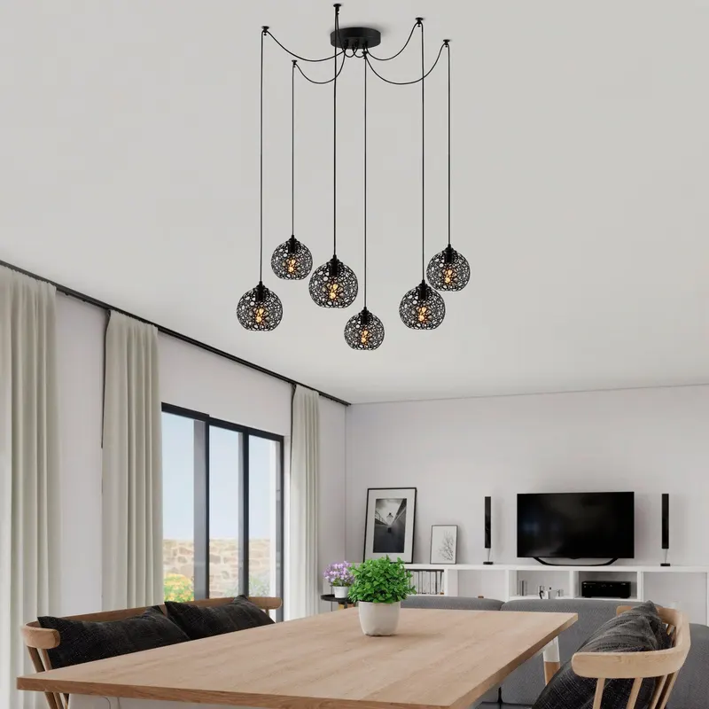 Lustra Fellini Chandelier, Negru - Negru