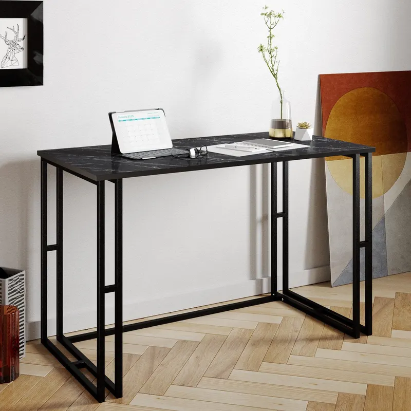 Birou Alfa cu picioare metalice 120 x 75 x 60 cm - Negru