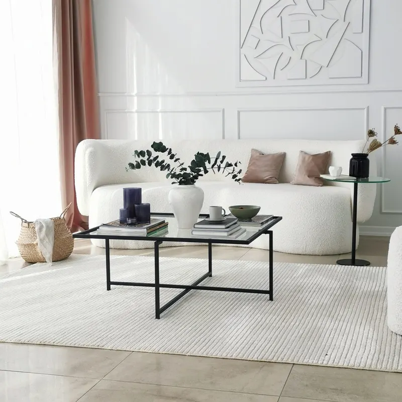 Masuta de cafea Sun S409, Negru, 85x35x85 cm - Negru