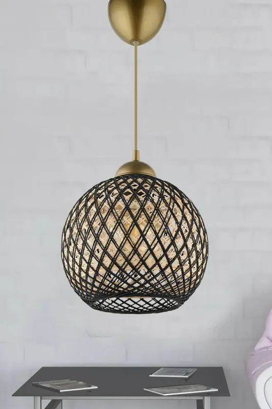 Lustra cu Abajur din Bumbac DL350 - Multicolor