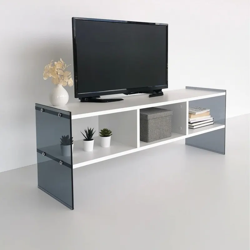 Comoda TV TV401, Alb, 35x45x120 cm - Alb