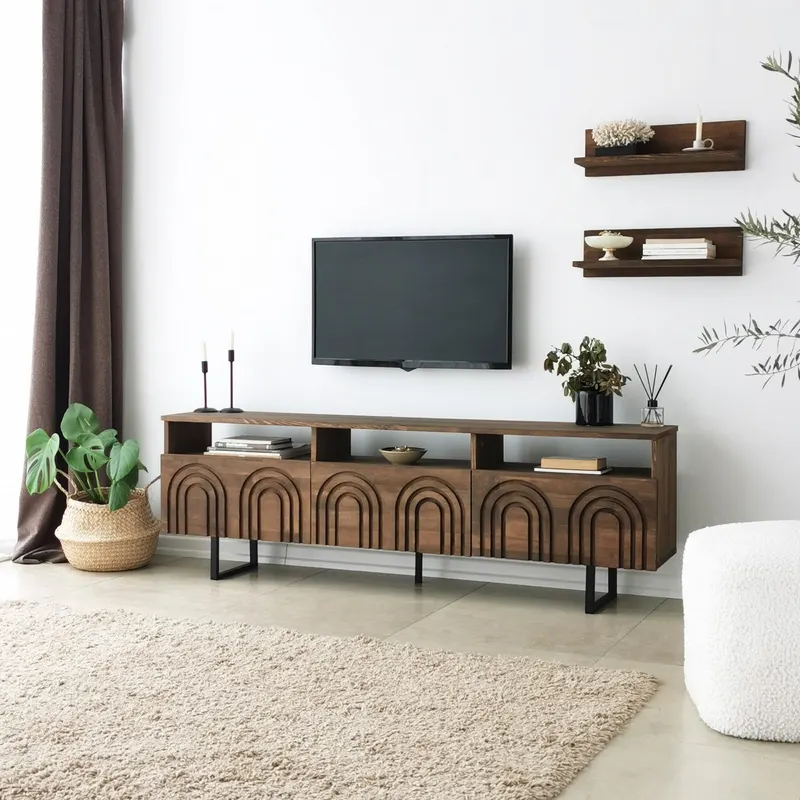 Comoda TV Helen - Walnut, Nuc, 50x12x15 cm - Nuc