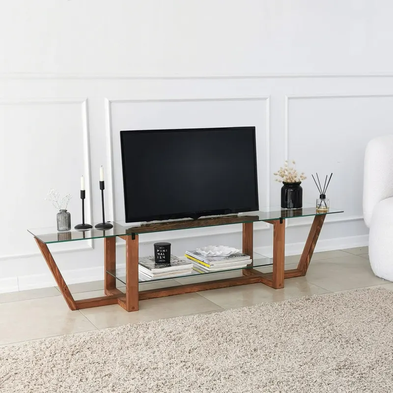 Comoda TV Amalfi - Walnut, Nuc, 35x35x158 cm - Nuc