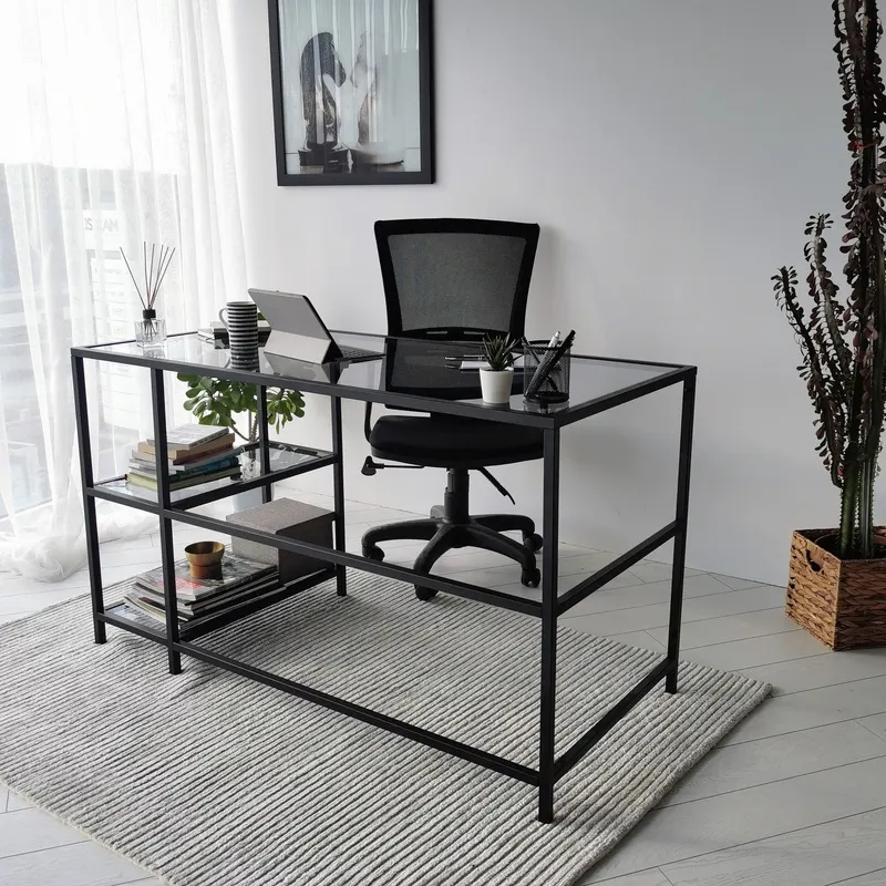 Birou Master M101F, Negru, 60x75x130 cm - Negru