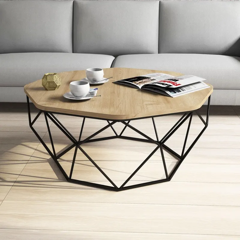 Masuta de cafea Diamond Coffee Table, Stejar, 90x38x90 cm - Stejar