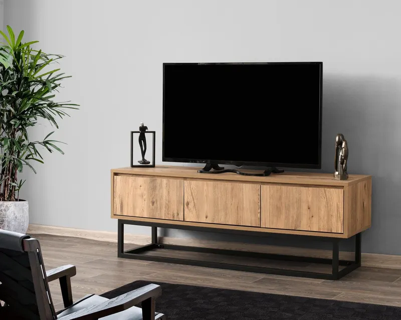 Comoda TV Tılsım 140, Stejar Negru, 140 x 50 x 40 cm - Stejar